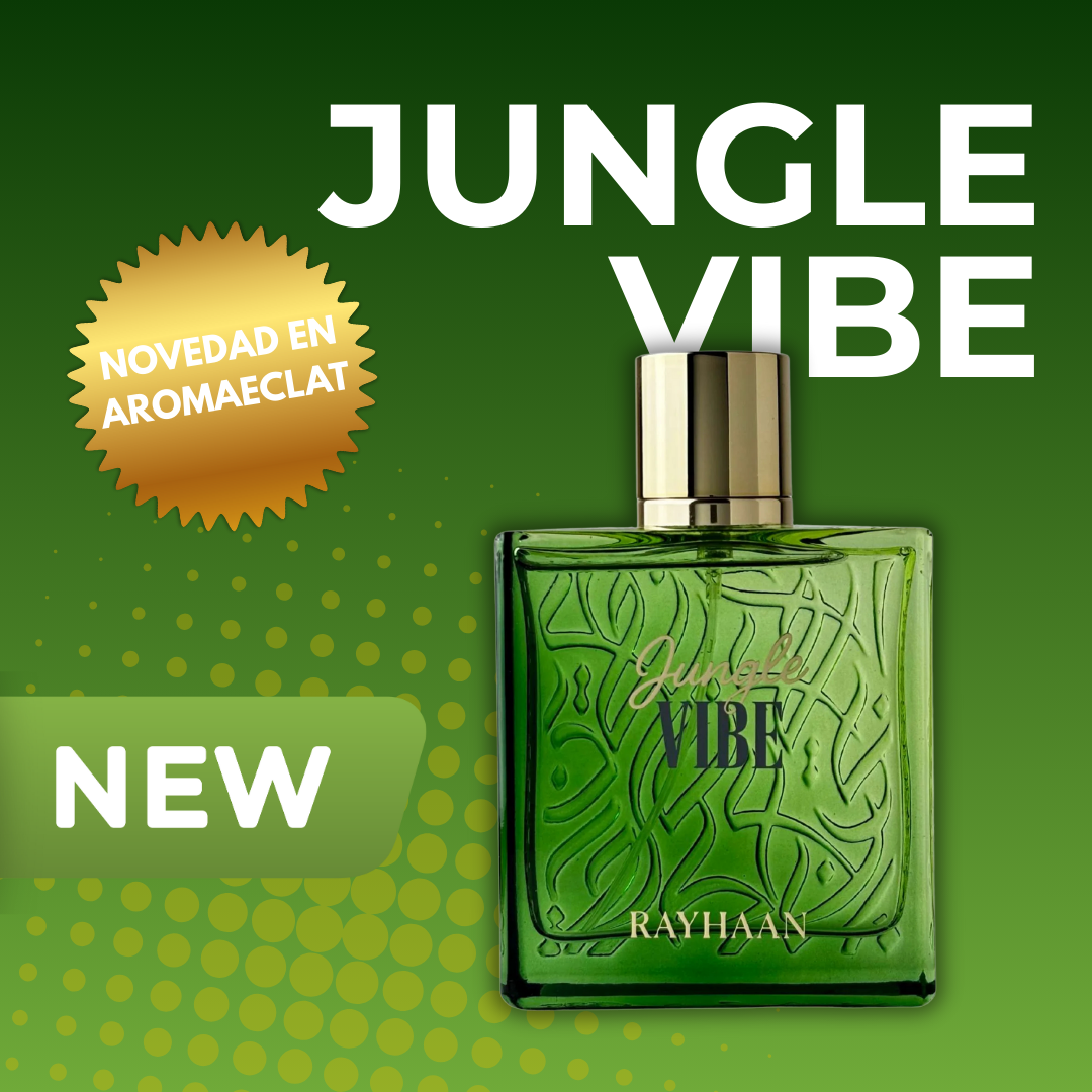 Perfume Jungle Vibe de Rayhaan 100ml unisex, eau de parfum fresco amaderado con presentación moderna
