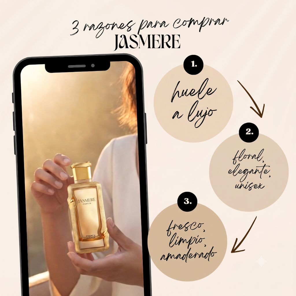 Fragancia Árabe Jasmere 100ml – Eau de Parfum | Floral Blanca y Amaderada