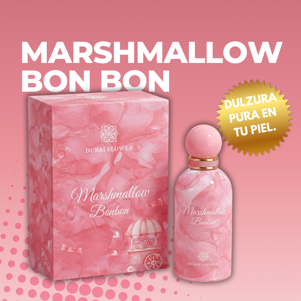 Marshmallow Bon Bon Dubai Flower 100ml con caja rosa – dulzura pura en tu piel