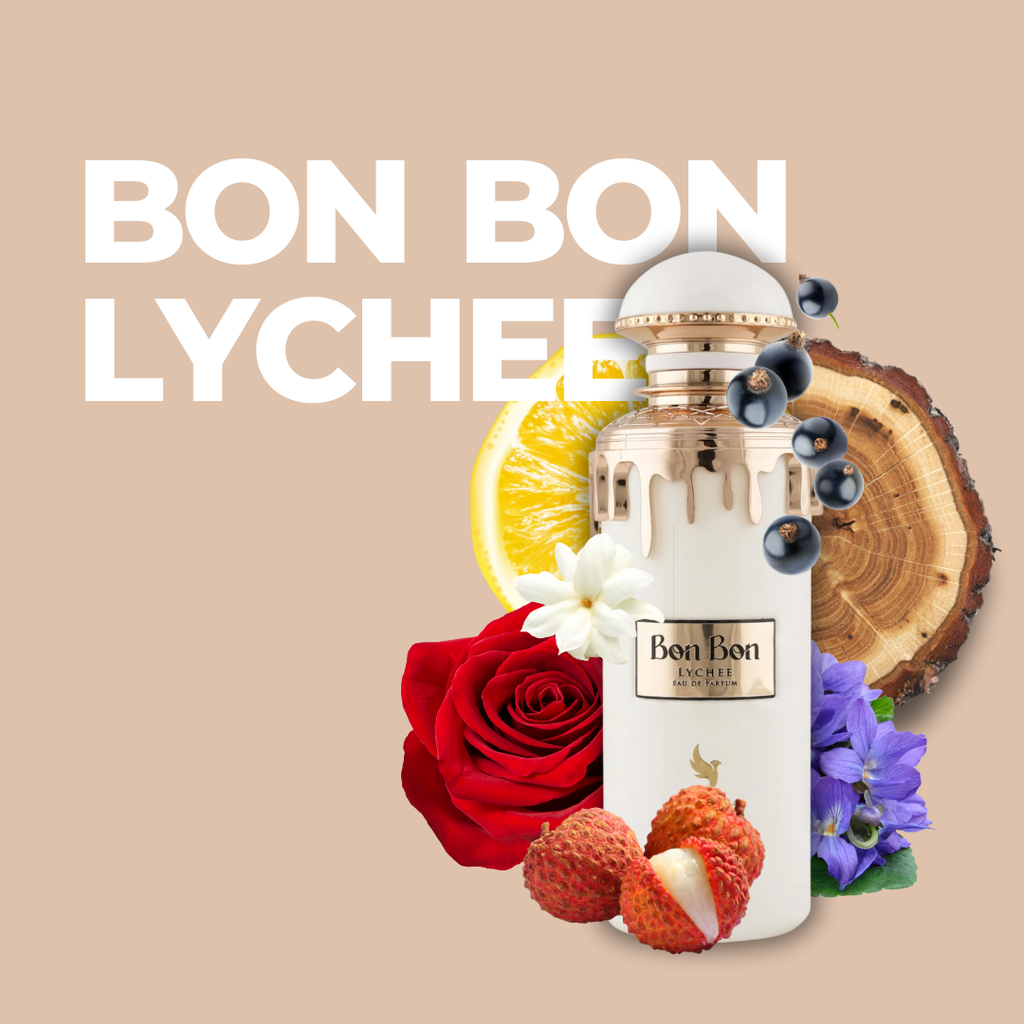 Fragancia jugosa y exótica con lichi espumoso, flores dulces y base cremosa de vainilla y sándalo, sensación vivaz y romántica
