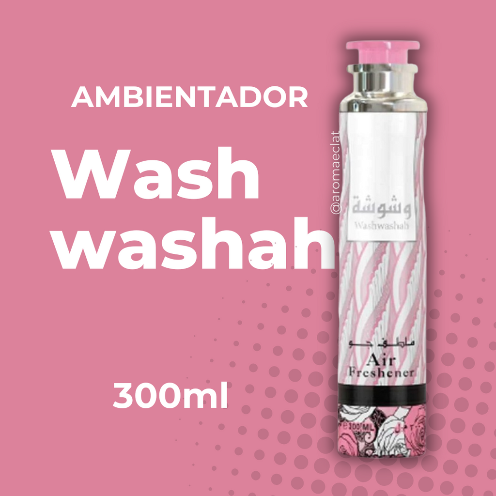 Washwashah de Lattafa Ambientador en Spray 300ml - Fragancia Ámbar Floral, Inspirada en Roberto Cavalli Eau de Parfum