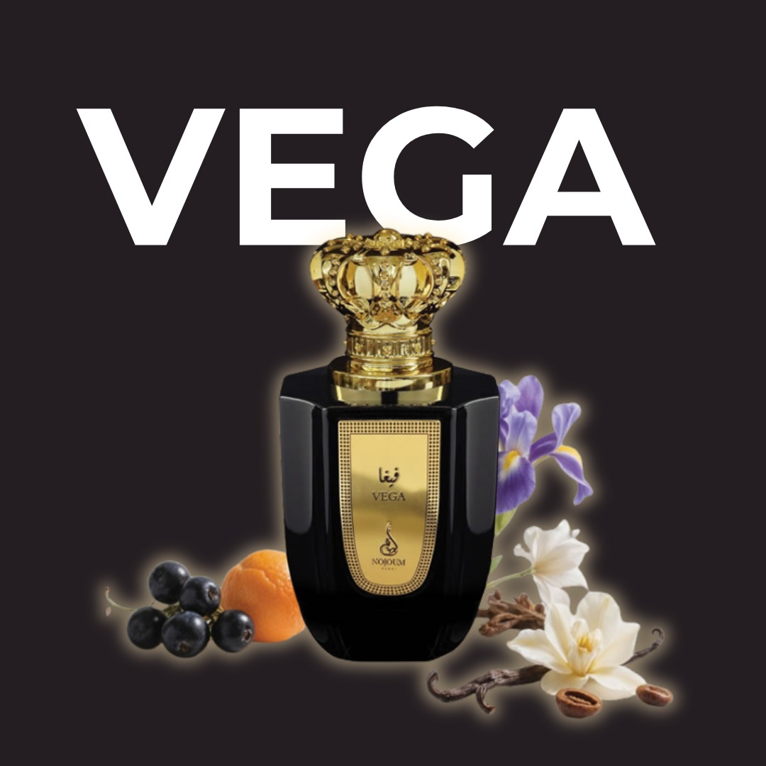 Fragancia Árabe Nojoum Vega 100ml – Eau de Parfum | Frutal Floral y Gourmand