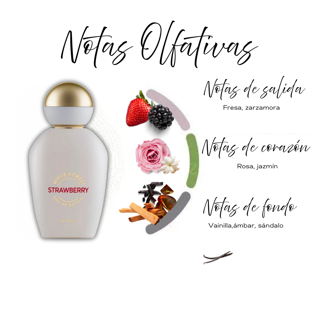 White Forest Strawberry de Khadlaj. Eau de Parfum 100ml - Fragancia Floral Frutal Gourmand