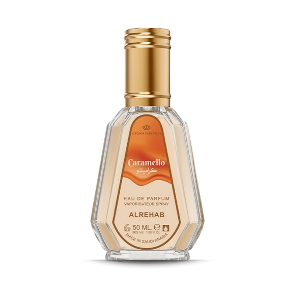 Al Rehab Caramello 50ml Eau de Parfum botella fondo blanco