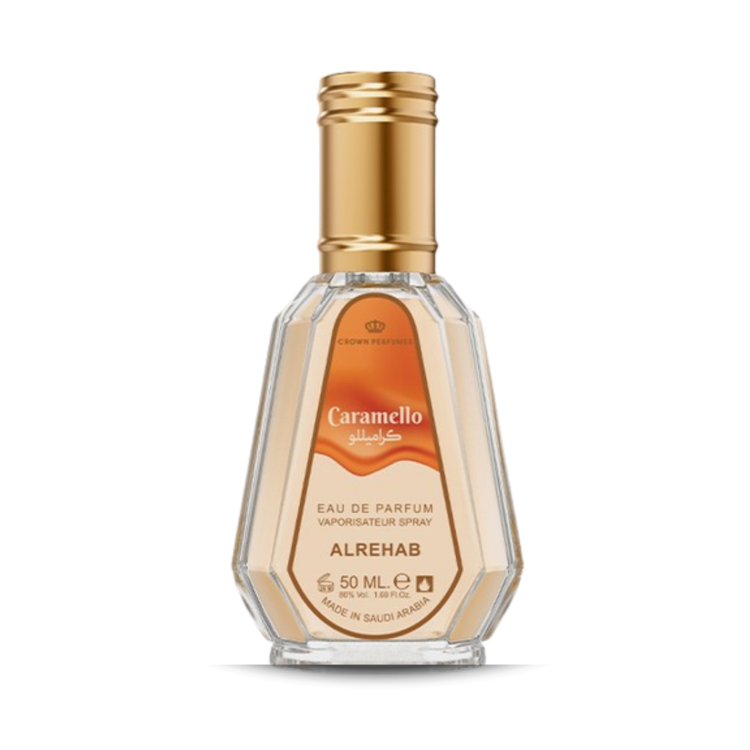Al Rehab Caramello 50ml Eau de Parfum botella fondo blanco