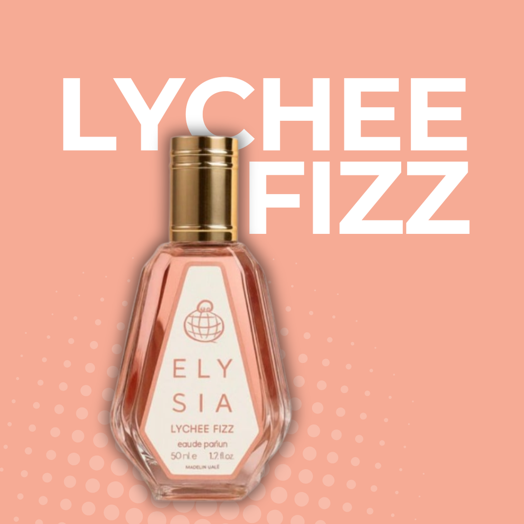 Elysia Lychee Fizz Fragrance World Eau de Parfum 50ml Mujeres - Fragancia Floral Frutal Efervescente.