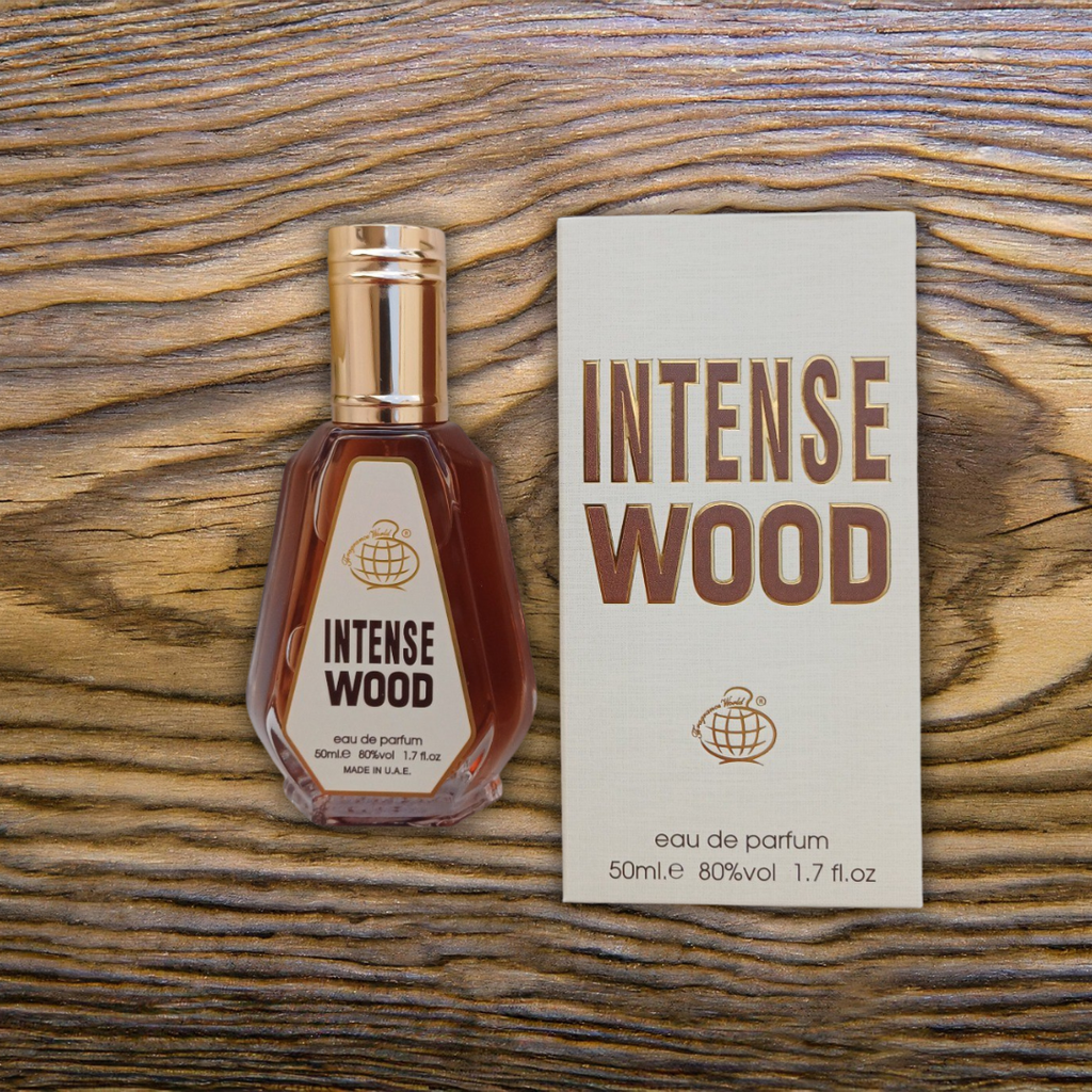 Intense Wood Fragrance World Eau de Parfum 50ml Hombres - Fragancia Woody Especiada Masculina.-