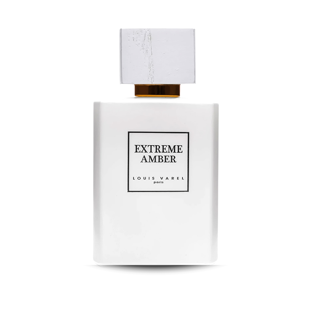 Louis Varel Extreme Amber 100ml Eau de Parfum botella fondo blanco