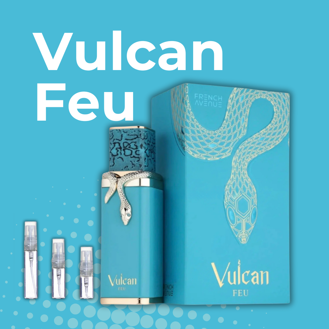 "Decant Vulcan Feu French Avenue - Muestras disponibles en 3ml, 5ml y 10ml para probar antes de comprar"