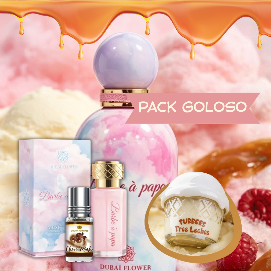 Pack Goloso — Barbe à Papa + Musc Tahara + Choco Musk + Lip Balm