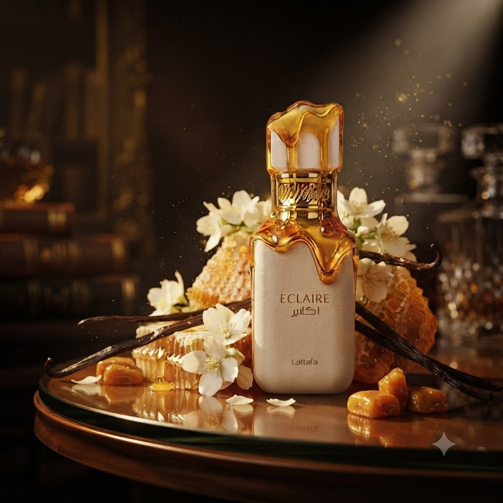  Perfume Éclaire EDP de Lattafa — Notas de salida floral, corazón amaderado y fondo ámbar. Eau de Parfum árabe unisex de larga duración. Fragancia oriental para ocasiones especiales. Lujo árabe en cada spray.