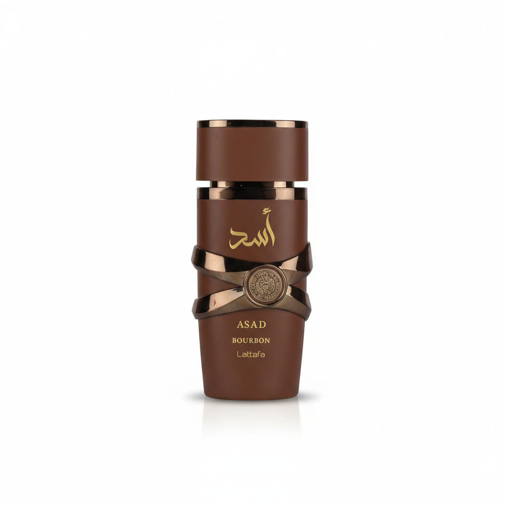 Asad Bourbon de Lattafa Eau de Parfum 100 ml sobre fondo blanco