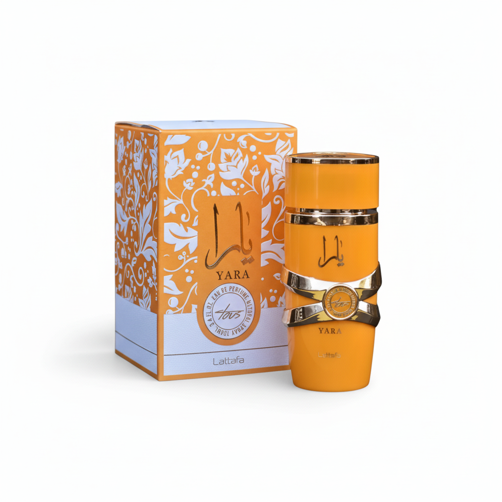 Yara Tous de Lattafa Eau de Parfum 100 ml sobre fondo blanco