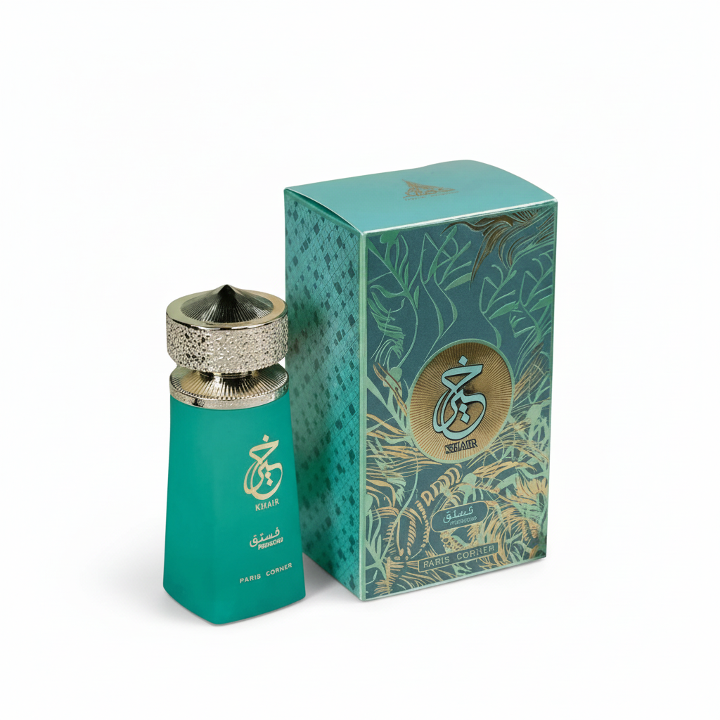 Khair Pistachio de Paris Corner Eau de Parfum sobre fondo blanco