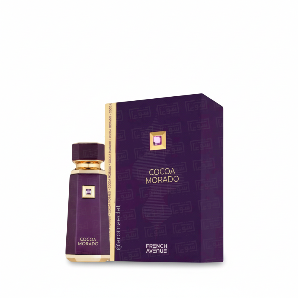Cocoa Morado de French Avenue Eau de Parfum sobre fondo blanco
