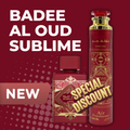 Set Bade'e Al Oud Sublime Lattafa EDP 100ml Unisex Woody y Ambientador Badee Al Oud