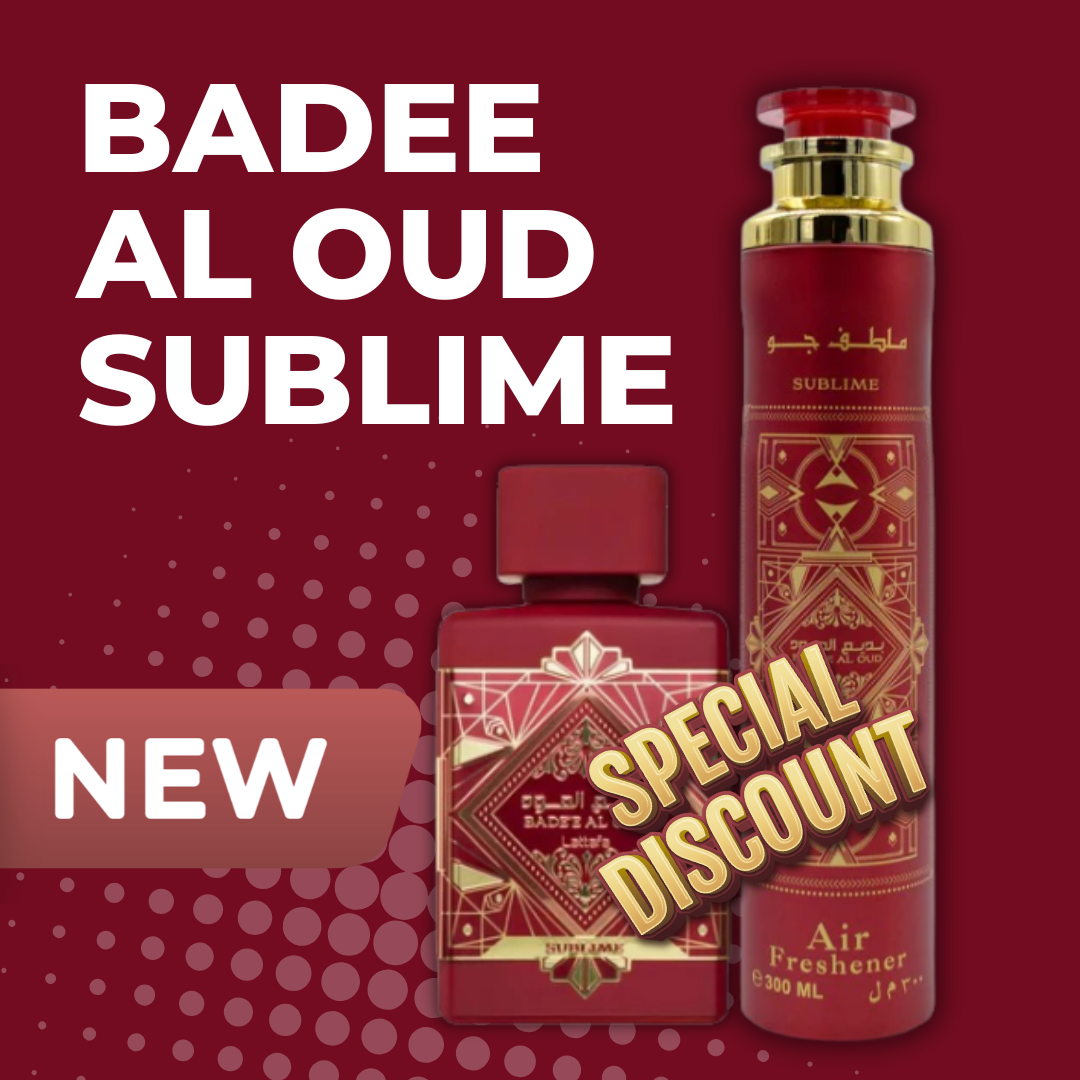 Set Bade'e Al Oud Sublime Lattafa EDP 100ml Unisex Woody y Ambientador Badee Al Oud